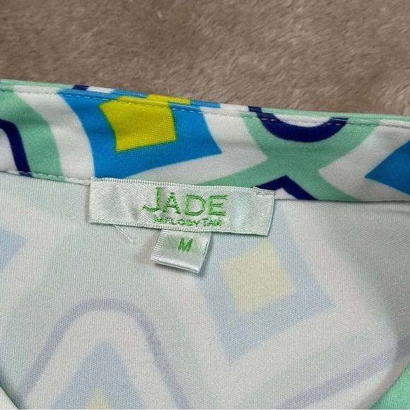 Jade Melody Tam Notch Neck Sleeveless Geometric Top Size Medium - Picture 2 of 13